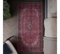 artyrugs Machine Washable Rug, 80x150cm, 75% Recycled Cotton, Short Pile, Non-Slip Backing, Non-Shedding, Suitable for Living Room, Bedroom, Kitchen, Hallway, Office, Aesthetic Crimson Red