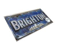 Artysian Brighton Vintage Metal Sign - Royal Pavilion & Classic Blue 2D Flat Retro Plaque - 30x15cm Wall Art Decor for Home, Bar, Pub or Man Cave - Novelty Gift for Seagulls Fans & Sussex Locals