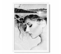 ARTZE Abstract & Beach Fashion Black & White Photo Framed Print SIZE: A3 with White Frame ARTZE Black A3