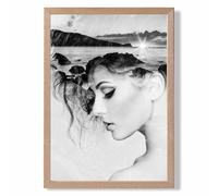 ARTZE Abstract & Beach Fashion Black & White Photo Framed Print SIZE: A4 with Oak Frame | Size: A3 ARTZE Black A3