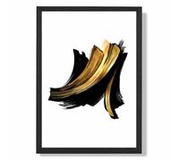 ARTZE Abstract Black & Gold Paint Strokes Framed Print SIZE: A3 with Black Frame | Size: A2 ARTZE Black A2