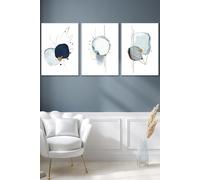 ARTZE Abstract Blue Winter Moods Angel Framed Wall Art - Large in White | Size: W53 cm x H73 cm x D20mm ARTZE White W53 cm x H73 cm x D20mm