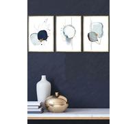 ARTZE Abstract Blue Winter Moods Angel Framed Wall Art - Medium in Metallic Gold | Size: W45 cm x H62 cm x D20mm ARTZE Metallic Gold W45 cm x H62 cm x D20mm