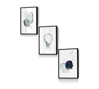 ARTZE Abstract Blue Winter Moods Angel Framed Wall Art - Small in Black | Size: W33 cm x H45 cm x D20mm ARTZE Black W33 cm x H45 cm x D20mm