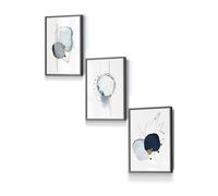 ARTZE Abstract Blue Winter Moods Angel Framed Wall Art - Small in Dark Grey | Size: W33 cm x H45 cm x D20mm ARTZE Dark Grey W33 cm x H45 cm x D20mm