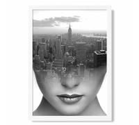 ARTZE Abstract & City Scape Fashion Black & White Photo Framed Print SIZE: A4 with White Frame | Size: A3 ARTZE Black A3