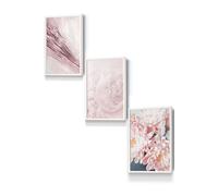 ARTZE Abstract Pink Macro Floral Framed Wall Art - Small in White | Size: W33 cm x H45 cm x D20mm ARTZE White W33 cm x H45 cm x D20mm