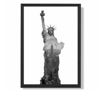 ARTZE Abstract Statue of Liberty New York Black & White Photo Framed Print SIZE: A3 with Black Frame | Size: A2 ARTZE Black A2