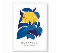 ARTZE Abstract Yellow & Blue Hydrangea Flower Market Gallery Framed Print SIZE: A3 with White Frame ARTZE Yellow A3