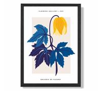 ARTZE Abstract Yellow & Blue Tulip Flower Market Gallery Framed Print SIZE: A2 with Black Frame ARTZE Yellow A2