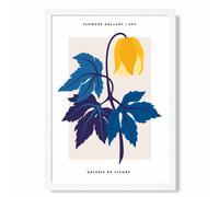 ARTZE Abstract Yellow & Blue Tulip Flower Market Gallery Framed Print SIZE: A3 with White Frame | Size: A2 ARTZE Yellow A2