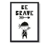 ARTZE Be Brave Little Boy Scandi Quote Framed Print SIZE: A2 with Black Frame ARTZE Black A2
