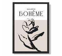 ARTZE Beige & Black Rose Boho Sketch Floral Framed Print SIZE: A2 with Black Frame | Size: A4 ARTZE Beige A4