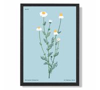 ARTZE Blue Daisies Flower Market Minimalist Framed Print SIZE: A3 with Black Frame in Mid Blue | Size: A4 ARTZE Mid Blue A4