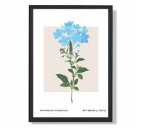 ARTZE Blue Forget Me Not Flower Market Simplicity Framed Print SIZE: A2 with Black Frame in Mid Blue | Size: A4 ARTZE Mid Blue A4