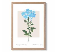 ARTZE Blue Forget Me Not Flower Market Simplicity Framed Print SIZE: A4 with Oak Frame in Mid Blue ARTZE Mid Blue A4