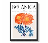 ARTZE Blue & Orange Chrysanthemum Flower Market Exhibition Framed Print SIZE: A4 with Black Frame ARTZE Orange A4