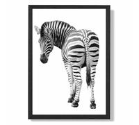 ARTZE Cheeky Zebra Animal Black & White Photo Framed Print SIZE: A3 with Black Frame ARTZE Black A3