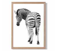 ARTZE Cheeky Zebra Animal Black & White Photo Framed Print SIZE: A3 with Oak Frame | Size: A2 ARTZE Black A2