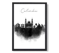 ARTZE Columbia Watercolour Skyline City Framed Print SIZE: A2 with Black Frame ARTZE Black A2