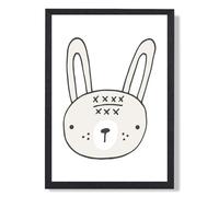 ARTZE Cute Beige Rabbit Scandi Animal Framed Print SIZE: A3 with Black Frame ARTZE Beige A3