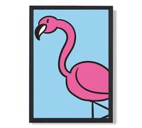ARTZE Cute Cartoon Style Flamingo Framed Print SIZE: A4 with Black Frame in Pink | Size: A2 ARTZE Pink A2