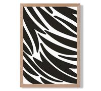 ARTZE Cute Cartoon Style Zebra Print Framed Print SIZE: A3 with Oak Frame in Black | Size: A4 ARTZE Black A4