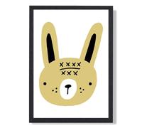 ARTZE Cute Yellow Rabbit Scandi Animal Framed Print SIZE: A3 with Black Frame | Size: A4 ARTZE Yellow A4
