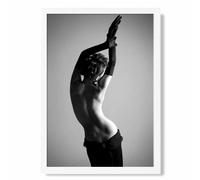 ARTZE Elegant Woman with Gloves Fashion Black & White Photo Framed Print SIZE: A3 with White Frame | Size: A4 ARTZE Black A4