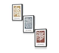 ARTZE Framed Boho Abstract Yellow, Blue, Red Floral Shapes Framed Wall Art - Small in Black | Size: W33 cm x H45 cm x D20mm ARTZE Black W33 cm x H45 cm x D20mm