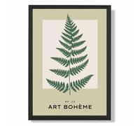 ARTZE Green & Beige Fern Flower Market Simplicity Framed Print SIZE: A3 with Black Frame | Size: A4 ARTZE Green A4