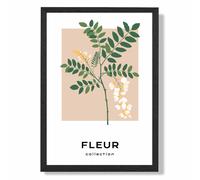 ARTZE Green & Beige Wildflower Flower Market Minimalist Framed Print SIZE: A3 with Black Frame | Size: A4 ARTZE Green A4