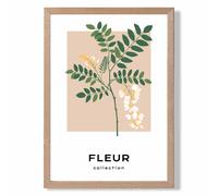 ARTZE Green & Beige Wildflower Flower Market Minimalist Framed Print SIZE: A3 with Oak Frame | Size: A2 ARTZE Green A2