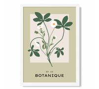 ARTZE Green & Beige Wildflower Flower Market Simplicity Framed Print SIZE: A3 with White Frame | Size: A4 ARTZE Green A4