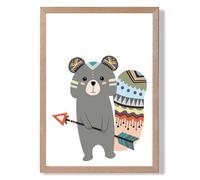 ARTZE Grey Squirrel Tribal Animal Framed Print SIZE: A4 with Oak Frame ARTZE Grey A4
