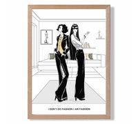 ARTZE I am Fashion Sketch Quote Style & Fashion Framed Print SIZE: A2 with Oak Frame in Yellow | Size: A4 ARTZE Yellow A4