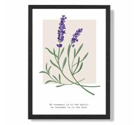 ARTZE Lavender Plant & Quote Flower Market Simplicity Framed Print SIZE: A4 with Black Frame in Purple | Size: A3 ARTZE Purple A3