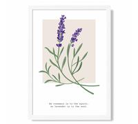 ARTZE Lavender Plant & Quote Flower Market Simplicity Framed Print SIZE: A4 with White Frame in Purple | Size: A3 ARTZE Purple A3