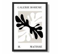ARTZE Matisse Floral Cutout Beige & Black Bohemian Framed Print SIZE: A4 with Black Frame ARTZE Beige A4