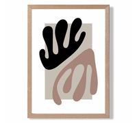ARTZE Matisse Floral Cutout Beige & Brown Framed Print SIZE: A3 with Oak Frame | Size: A4 ARTZE Beige A4