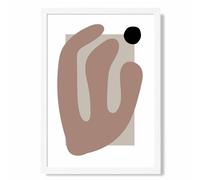 ARTZE Matisse Floral Cutout Brown & Beige Framed Print SIZE: A2 with White Frame ARTZE Brown A2