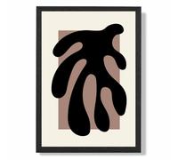 ARTZE Matisse Floral Cutout Cream & Brown Framed Print SIZE: A2 with Black Frame | Size: A3 ARTZE Brown A3