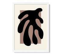 ARTZE Matisse Floral Cutout Cream & Brown Framed Print SIZE: A3 with White Frame | Size: A4 ARTZE Brown A4