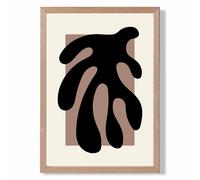 ARTZE Matisse Floral Cutout Cream & Brown Framed Print SIZE: A4 with Oak Frame | Size: A2 ARTZE Brown A2