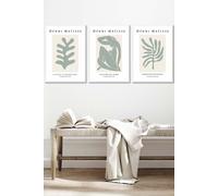ARTZE Matisse Floral & Nude in Green & Beige Framed Wall Art - Medium in White | Size: W45 cm x H62 cm x D20mm ARTZE White W45 cm x H62 cm x D20mm