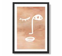 ARTZE Matisse Inspired Abstract Terracotta Face Framed Print SIZE: A2 with Black Frame | Size: A3 ARTZE Terracotta A3