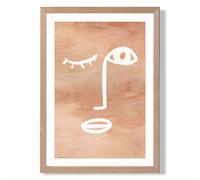 ARTZE Matisse Inspired Abstract Terracotta Face Framed Print SIZE: A2 with Oak Frame ARTZE Terracotta A2