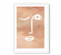 ARTZE Matisse Inspired Abstract Terracotta Face Framed Print SIZE: A3 with White Frame | Size: A2 ARTZE Terracotta A2