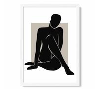 ARTZE Matisse Nude Beige & Black Framed Print SIZE: A2 with White Frame | Size: A4 ARTZE Beige A4