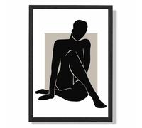 ARTZE Matisse Nude Beige & Black Framed Print SIZE: A4 with Black Frame | Size: A3 ARTZE Beige A3